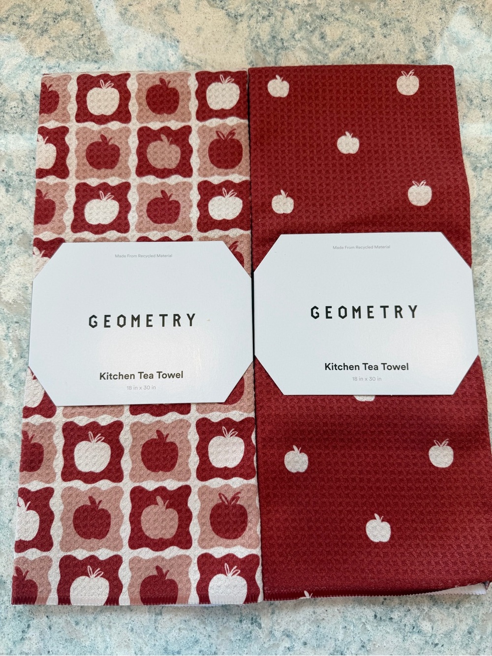 Brand new Fall 2026 Geometry Kitchen Tea towels!!  Apple design